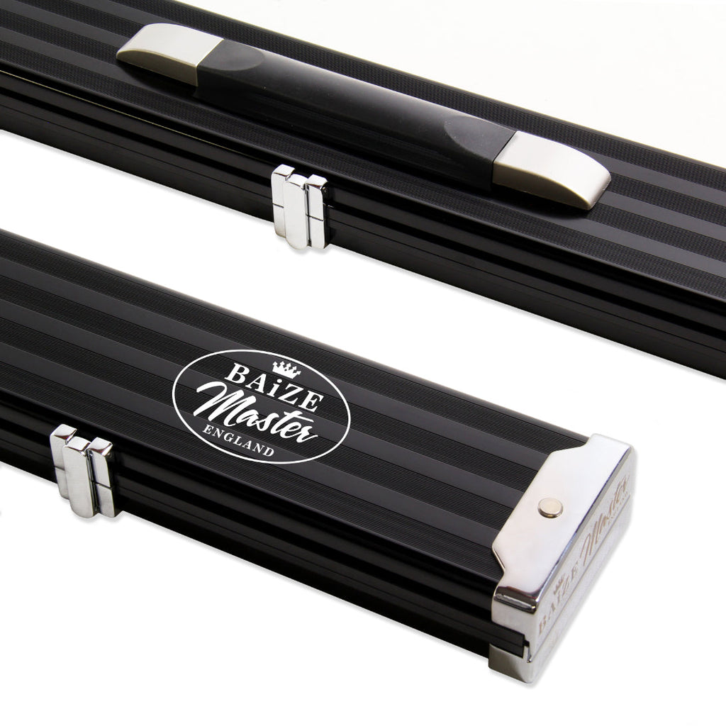 Baize Master 3/4 Wide 2 Cue PRO LINE Aluminium Metal Ends Case (Various Colours)