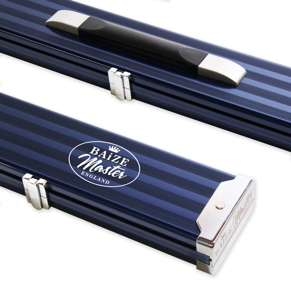 Baize Master 3/4 Wide 2 Cue PRO LINE Aluminium Metal Ends Case (Various Colours)