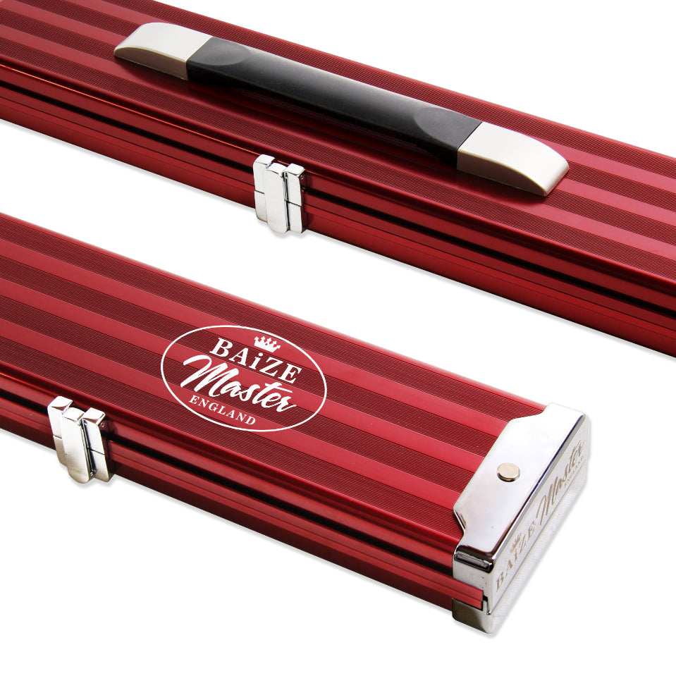 Baize Master 3/4 Wide 2 Cue PRO LINE Aluminium Metal Ends Case (Various Colours)