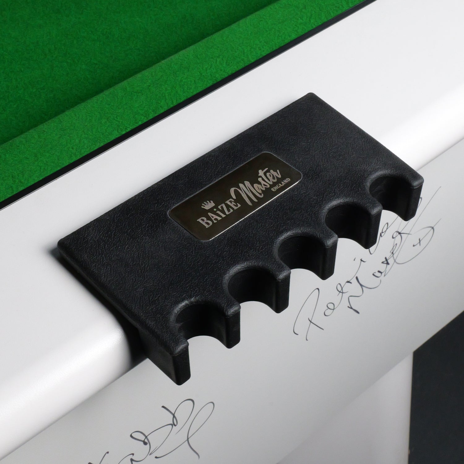 Baize Master Weighted Rubber Cue Holder – Table Edge Mount (4 or 5 Cue Slots)