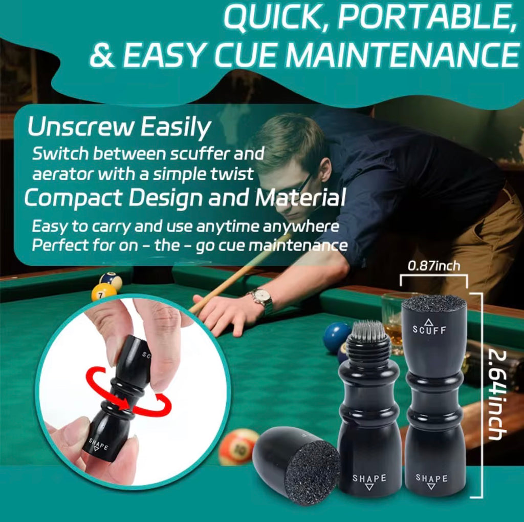 Pool 3-in-1 Cue Tip Scuffer