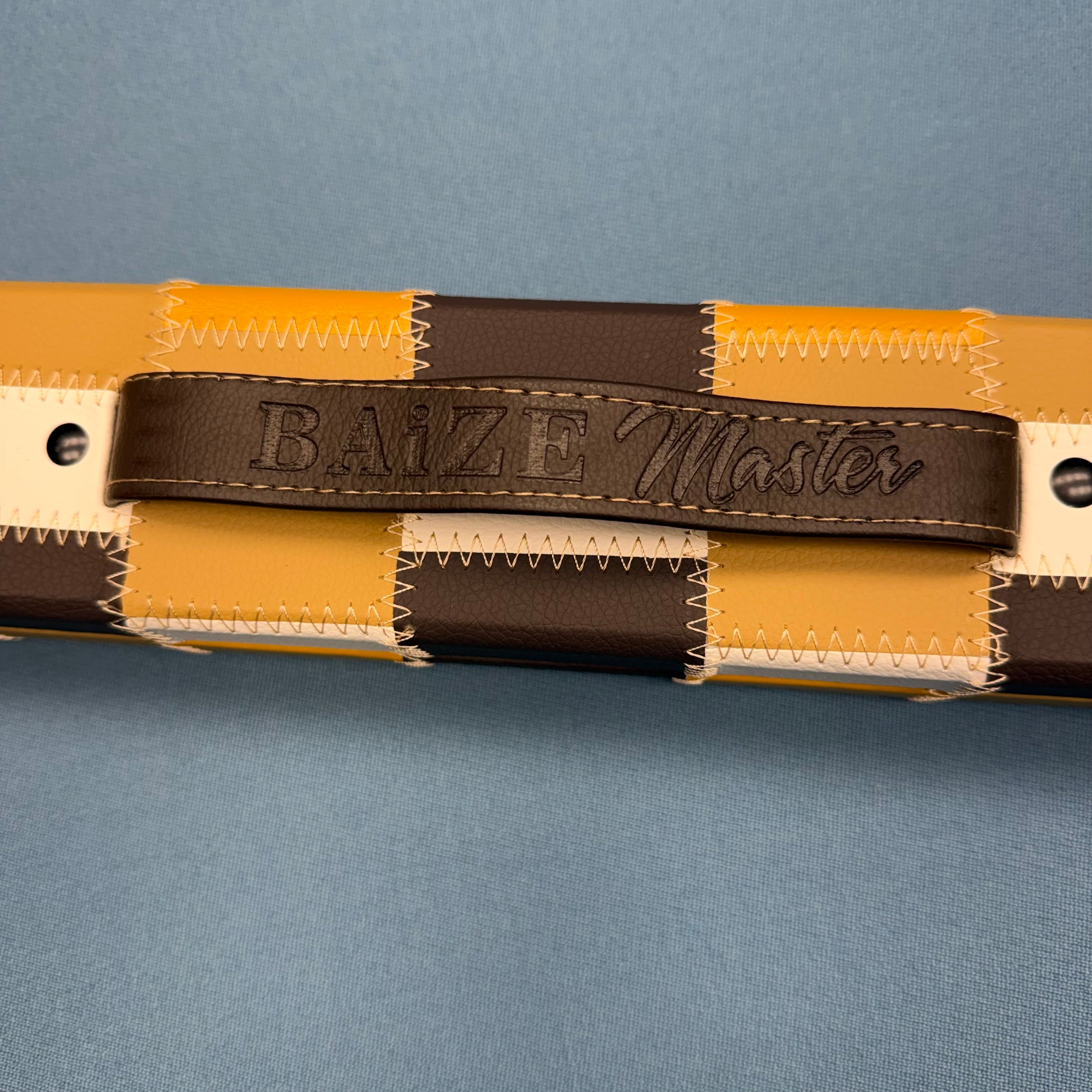 Baize Master 2 x 1 Piece 57'' Leather Patch Cue Case - Brown & White