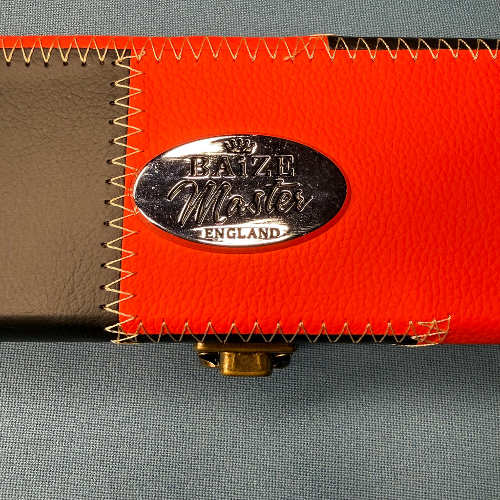 Baize Master 2 x 1 Piece 57'' Leather Patch Cue Case - Red & Black