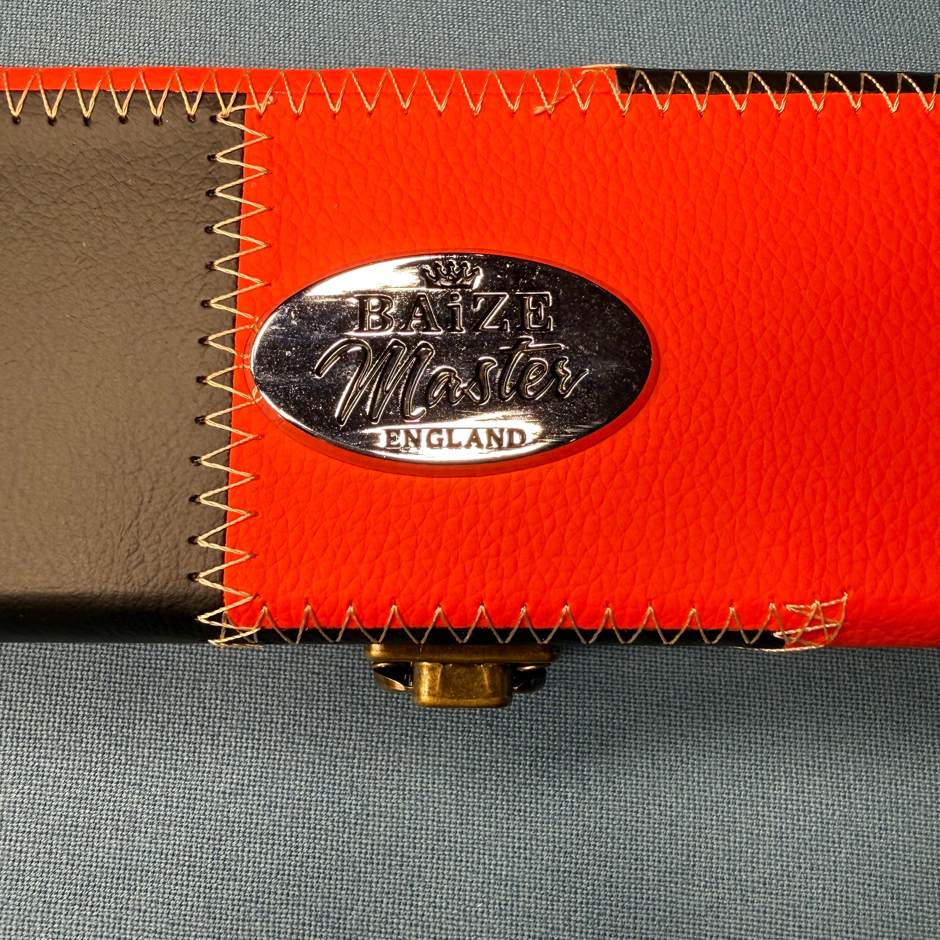 Baize Master 2 x 1 Piece 57'' Leather Patch Cue Case - Red & Black