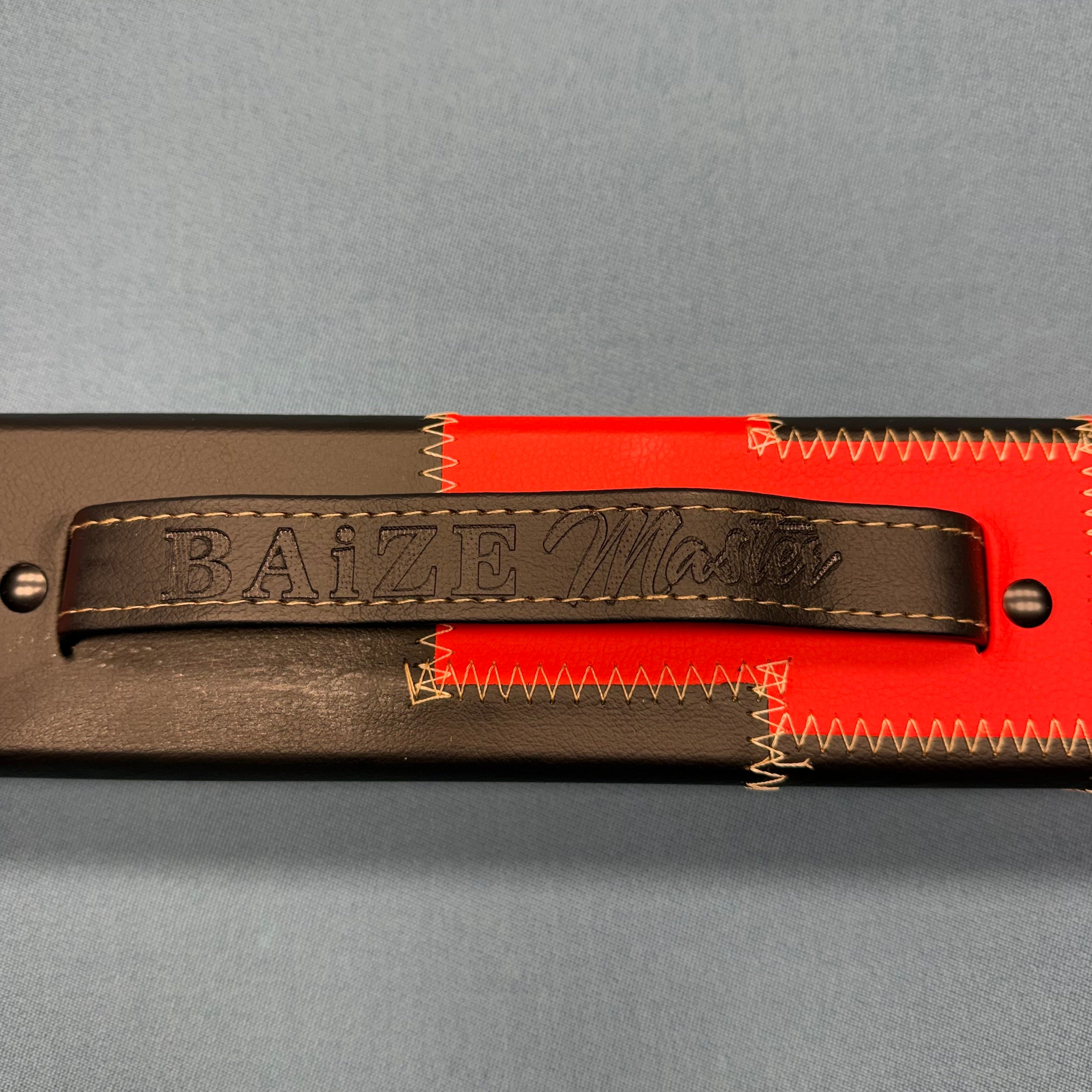 Baize Master 2 x 1 Piece 57'' Leather Patch Cue Case - Red & Black