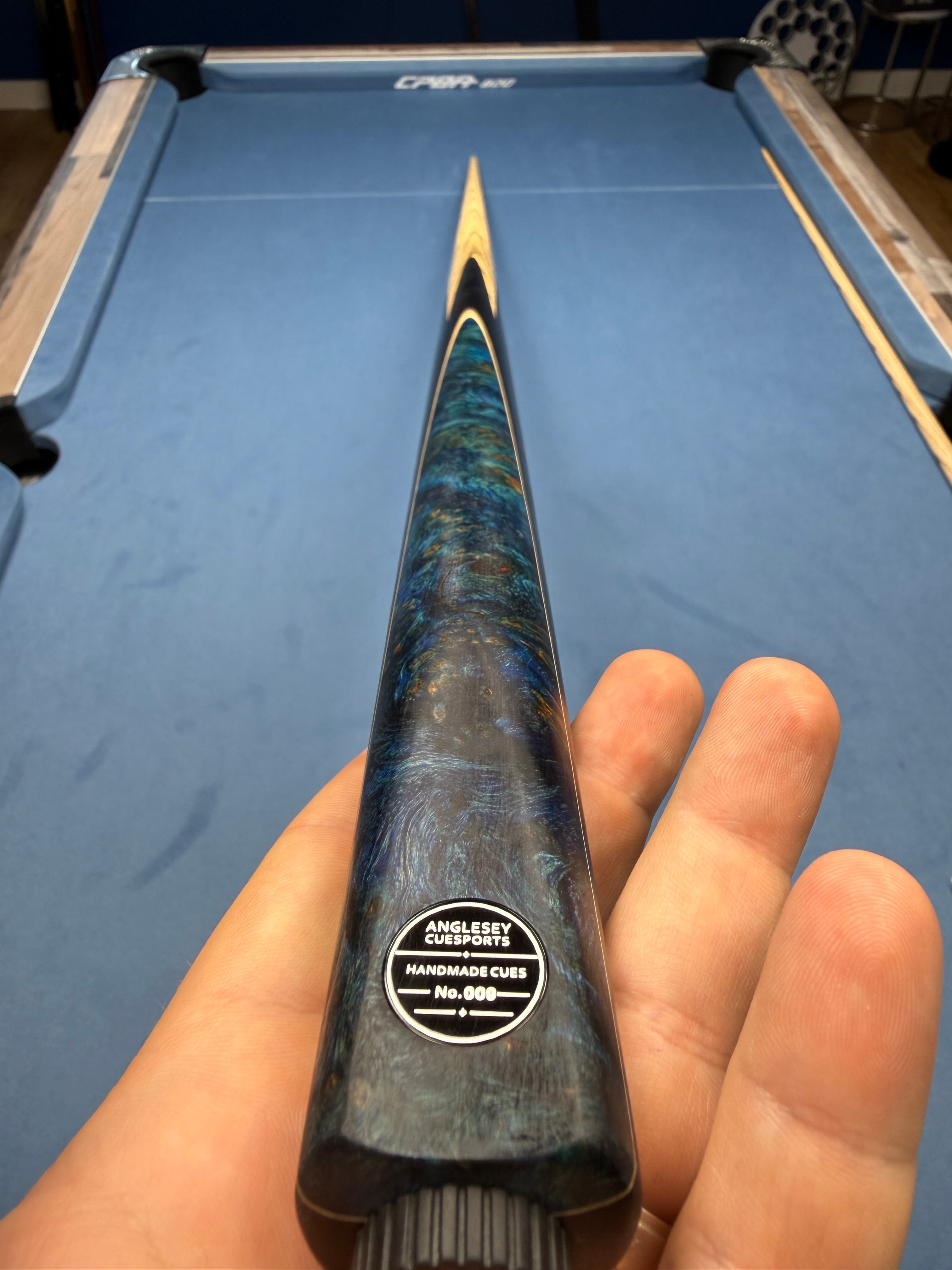 Anglesey Cuesports Blue Peacock Cue 009
