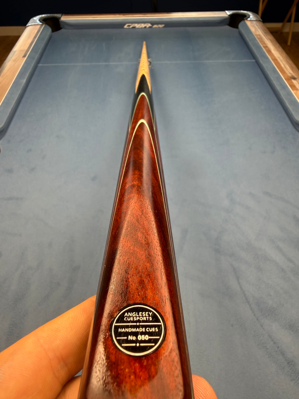 Anglesey Cuesports Handmade Cue No.050 - zebrawood shaft full length