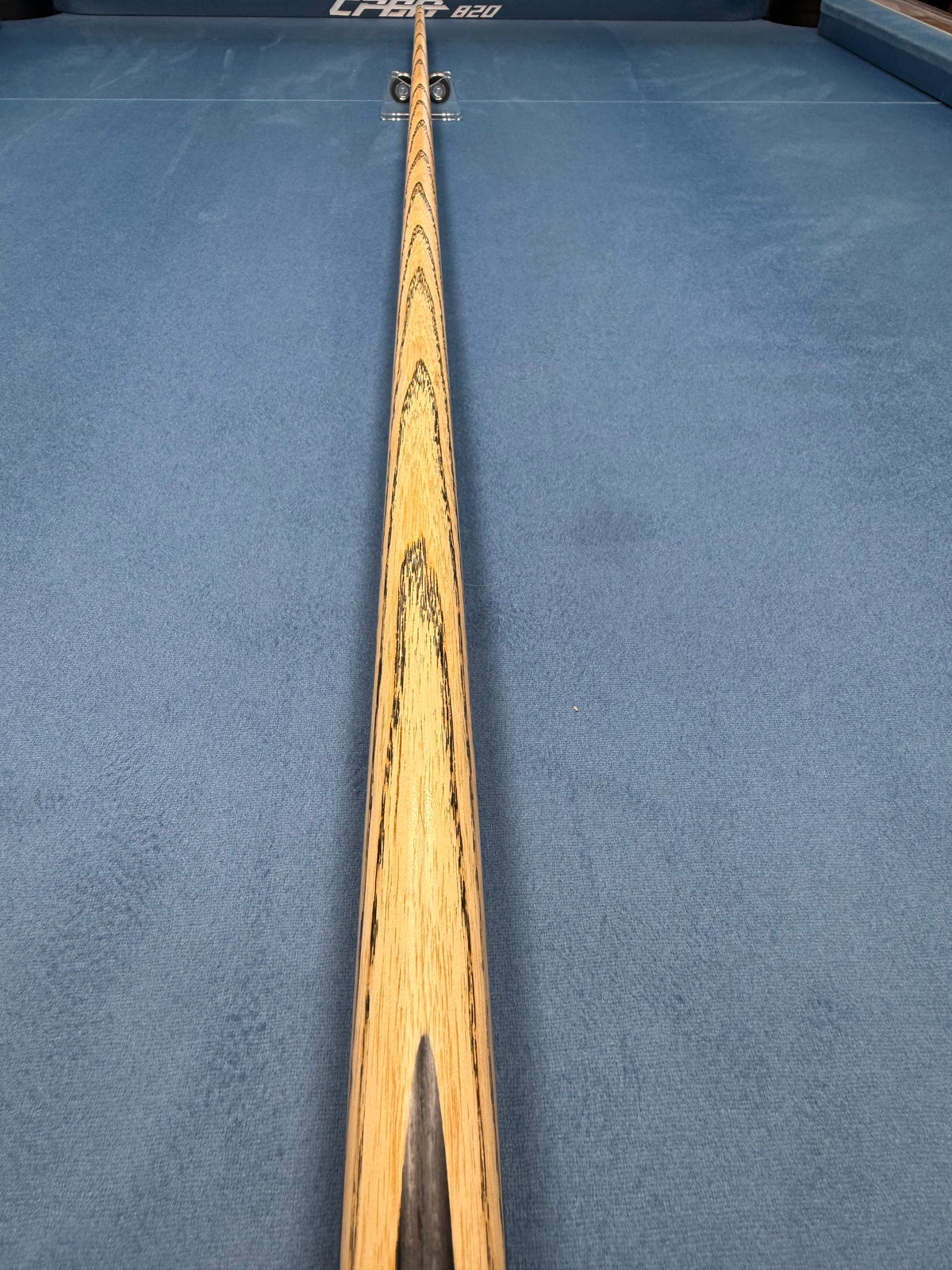 Anglesey Cuesports Handmade Cue No.033 - full length zebrawood shaft view
