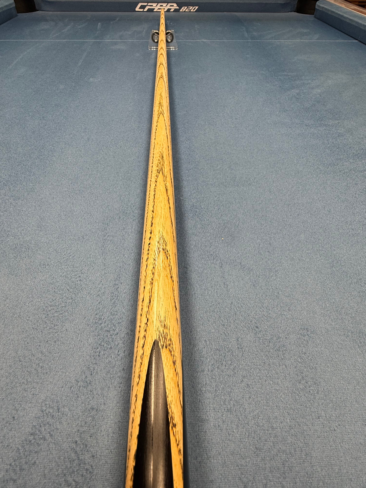 Anglesey Cuesports Handmade Cue No.031 - full length zebrawood shaft view